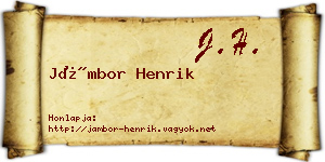 Jámbor Henrik névjegykártya