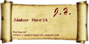 Jámbor Henrik névjegykártya