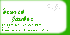 henrik jambor business card